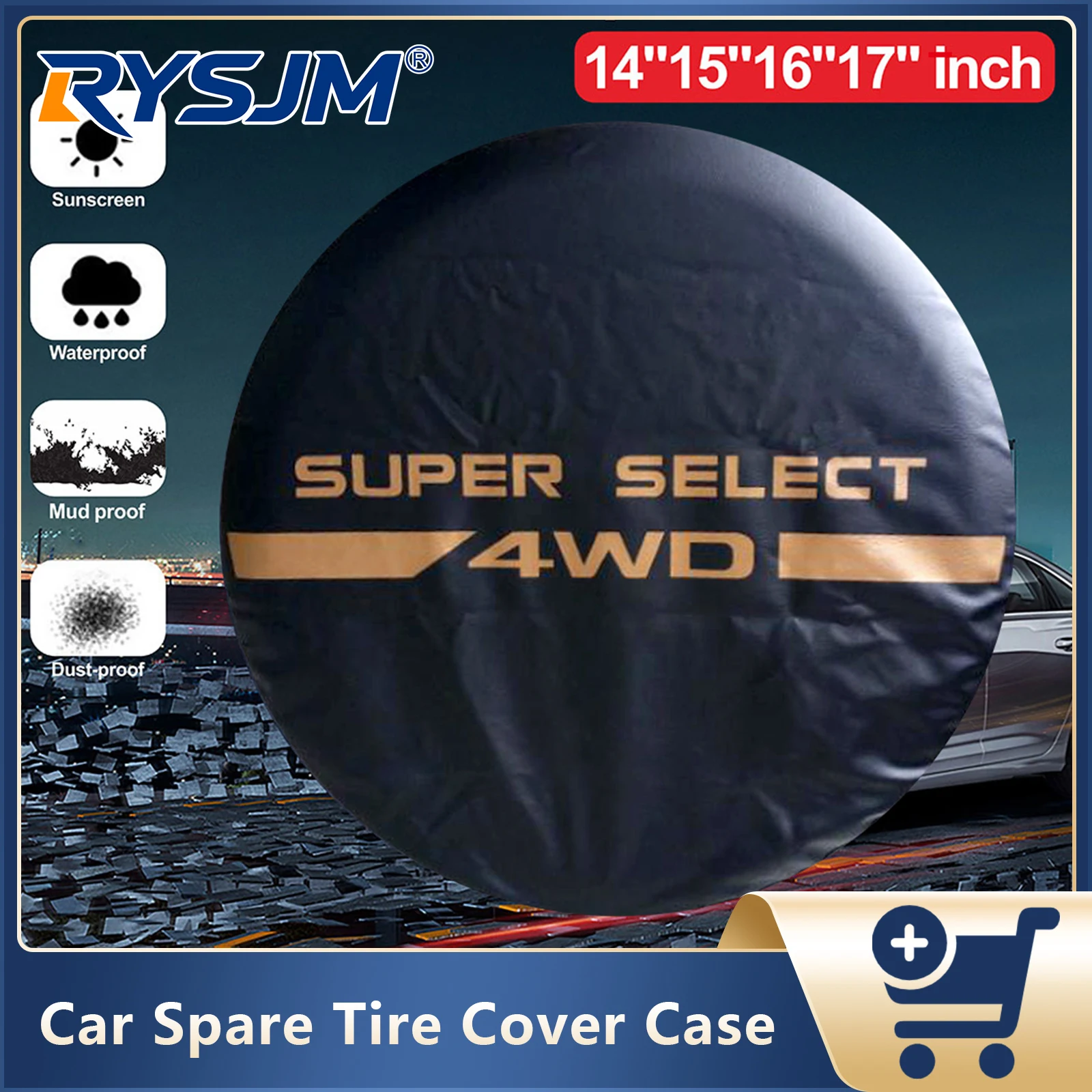 1 Stück 14''15''16''17'' 4WD Auto-Radabdeckung PVC-Leder Reifenaufbewahrungstasche Schutzabdeckung Ersatzrad-Abdeckung Staubdicht