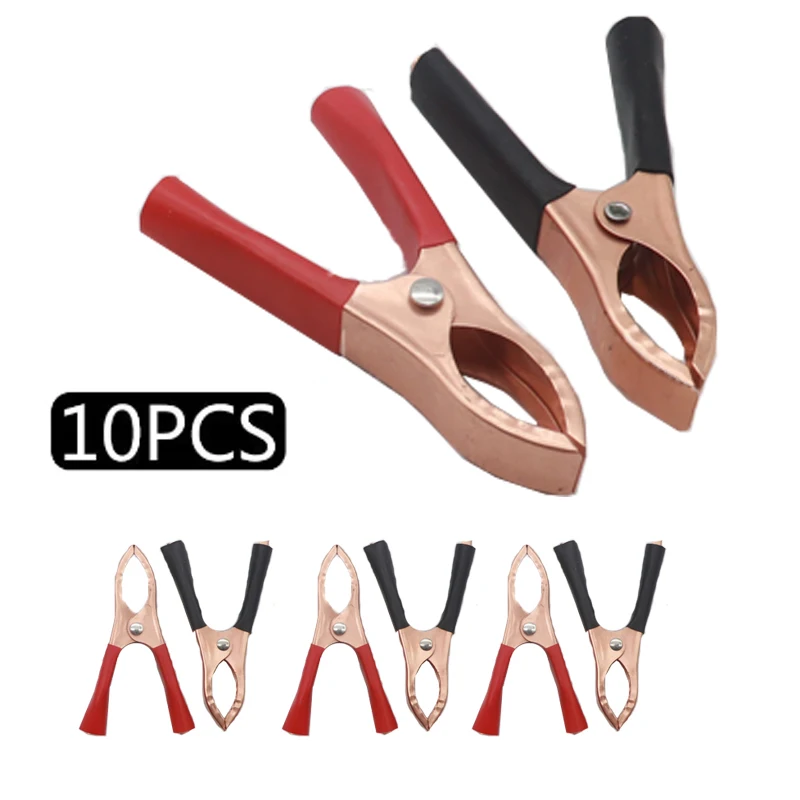 【6PCS】30A Crocodile Spring Clamp Red & Black Car Battery Clips Alligator Charger Voltage Testing Tool Accessory Home