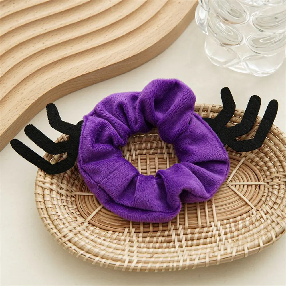 

Cute Antler Spider Cloth Festival Hair Accessories Bat Elastic Hair Bands Flannel Scrunchies Ponytail Holder Women Hair Rope