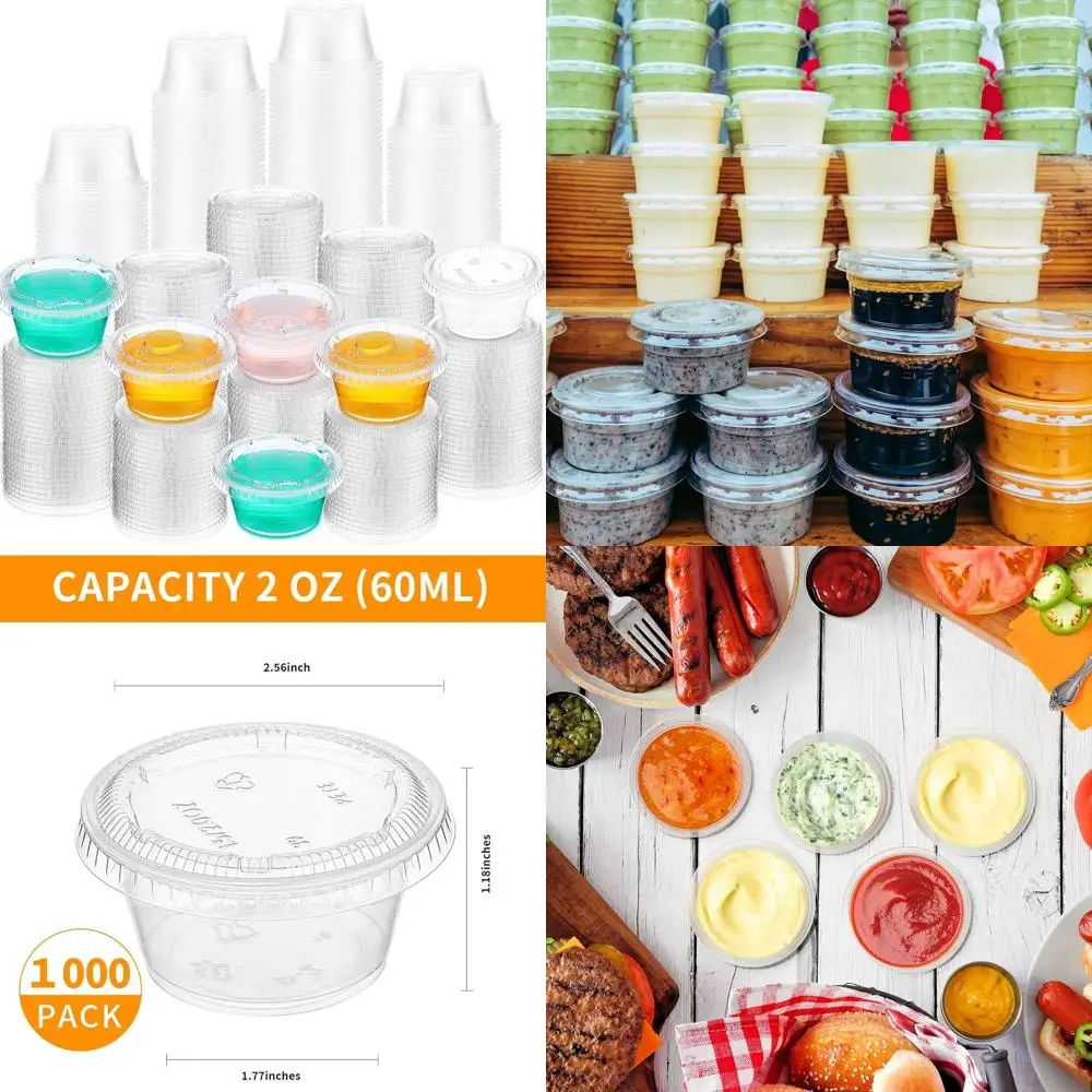 

2oz Disposable Jelly Shot Cups with Lids - 1000 Pack, Ideal for Restaurants, Parties, and Special Events