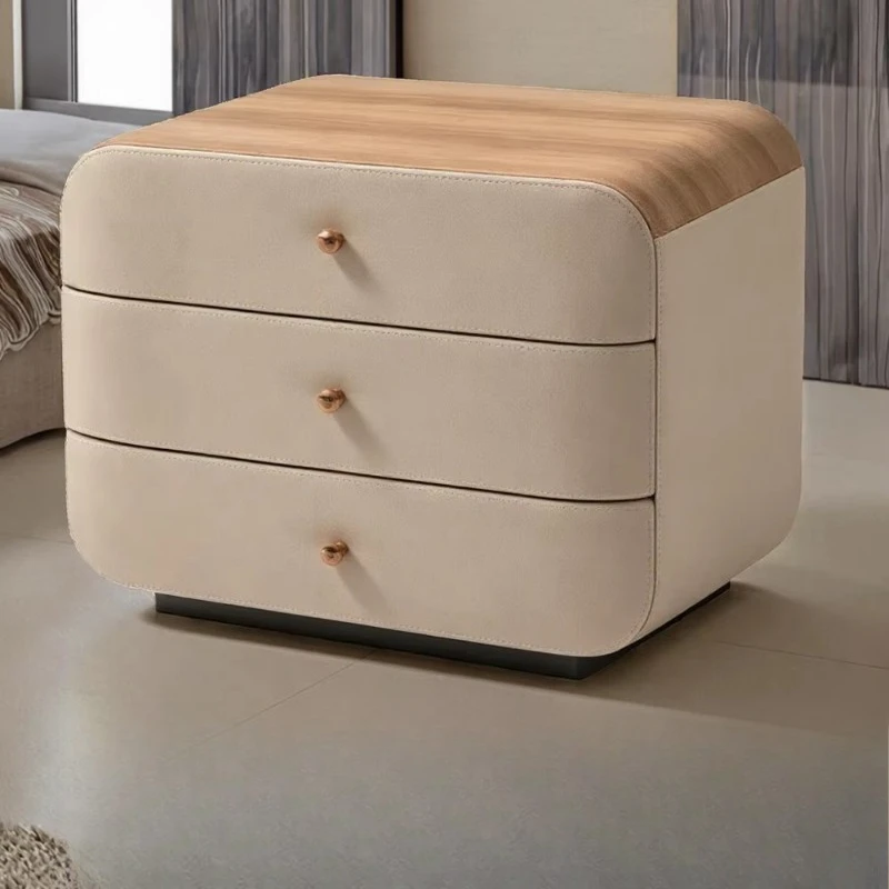 Modern minimalist luxury multi-layer panel bedroom furniture bedside table