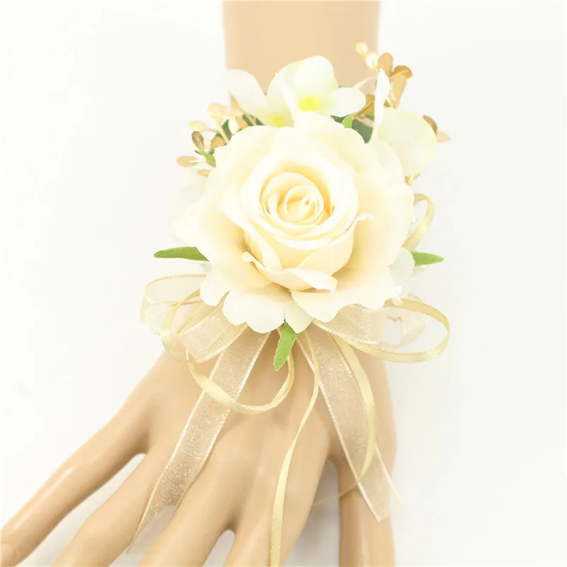 Meldel padrinhos boutonnieres noiva pulso corsage noivo boutonniere artificial rosa falso pérola cristal planejador de casamento flor