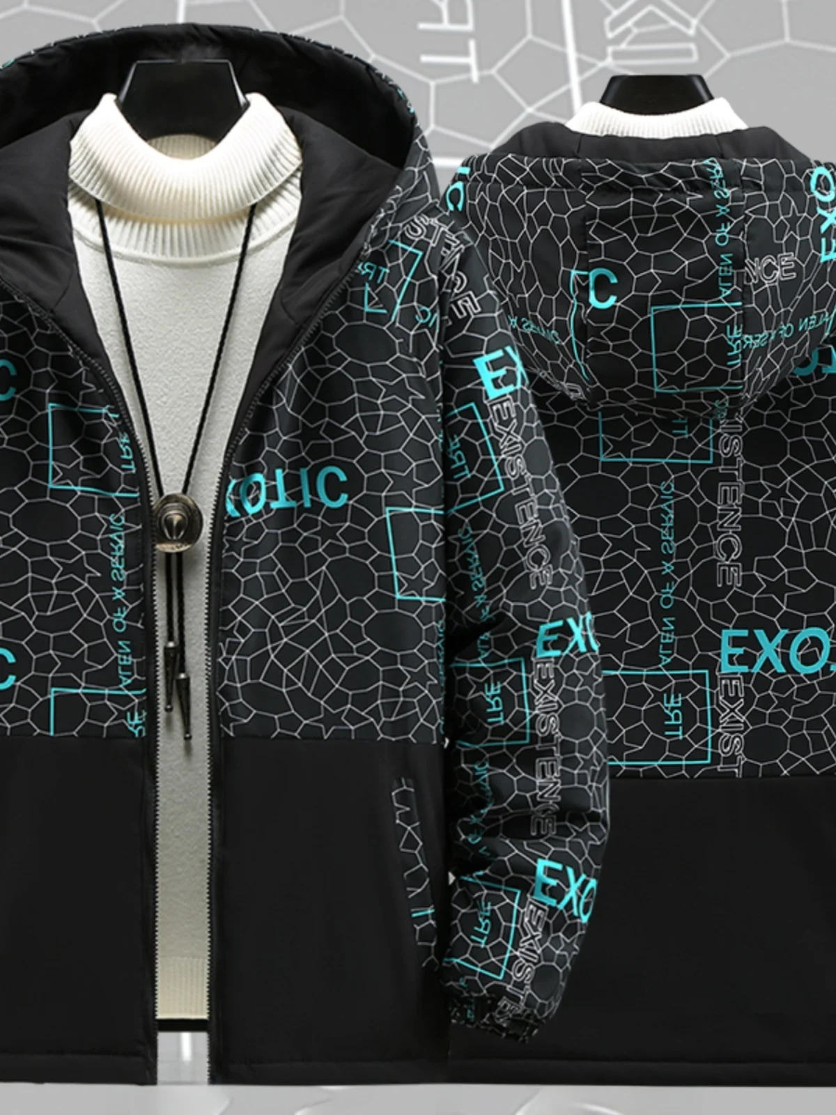 جايت قطن رجالي خفيف رفيع مقاس كبير فضفاض مناسب بقلنسوة أنيق جديد Sle ألياف البوليستر ملء دافئ Ci سحاب غير رسمي