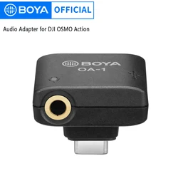 BOYA OA-1 Mini Microfon Audio Adapter with 3.5mm TRS Microphone Port Type-CCharging Port Replacement for Dji OSMO Action Camera