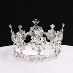 Crown Cake Topper Alloy Rhinestone Cake Decorations Children Birthday Crown Ornament