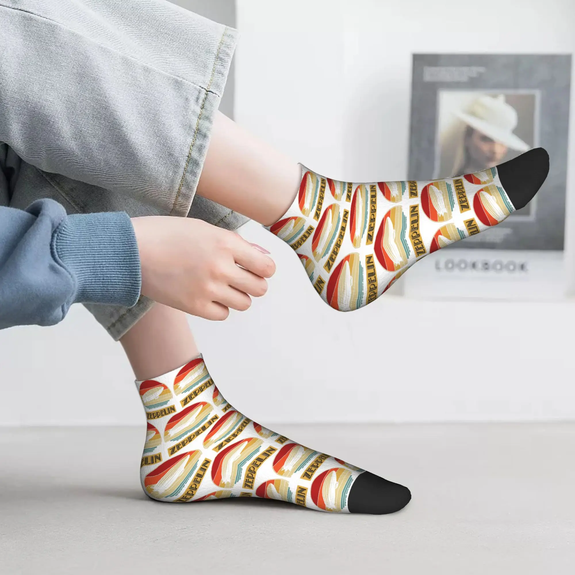 

Всесезонные носки Led Zepelin, Harajuku, высококачественные носки для экипажа, забавные чулки для мужчин и женщин, подарки