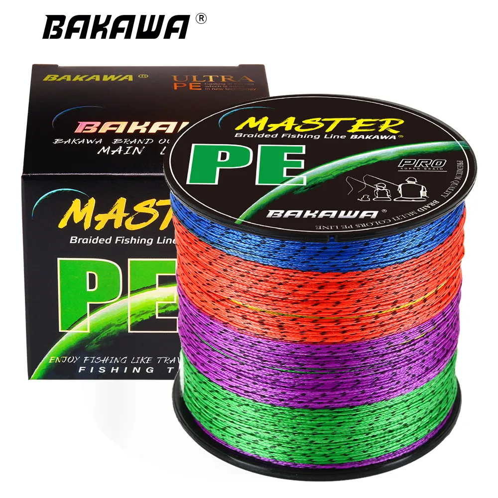 BAKAWA 8 Strands Speckled Braided Pe Fishing Line Multifilament X8 100M 300M 500M Carp Japanese Wire Fly Sea Saltwater Pesca