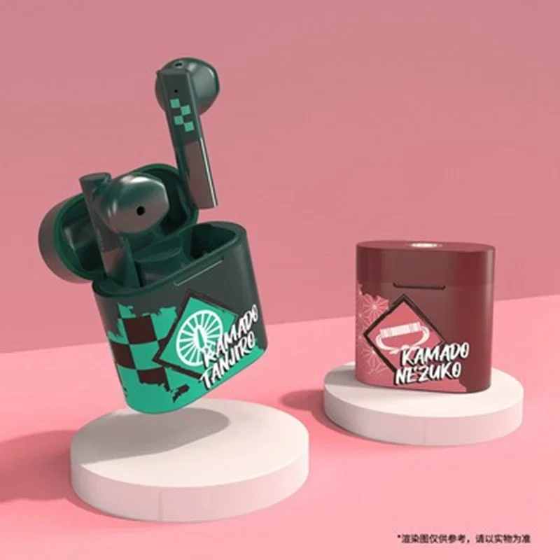 Demon Slayer Tanjirou Nezuko Theme Bluetooth Headset Japan Anime Official Peripheral Cosplay Prop Gift Halloween 2024 New M17