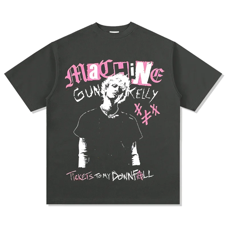 تي شيرت قطني كيلي مسدس رشاش MGK من الجنسين ، مراوح نسائية أساسية ، موضة قصيرة الأكمام ، ملابس شارع كلاسيكية كلاسيكية كلاسيكية كلاسيكية ، تي شيرت فاخر