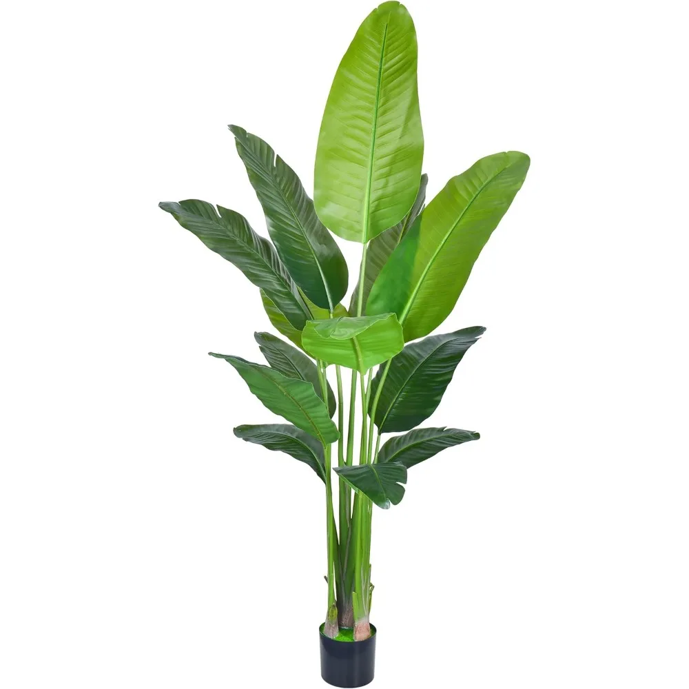 Artificial Bird of Paradise - Fake Plants Areca Palm Tree Faux Tropical Palm Potted Dypsis Lutescens for Home Office Decor