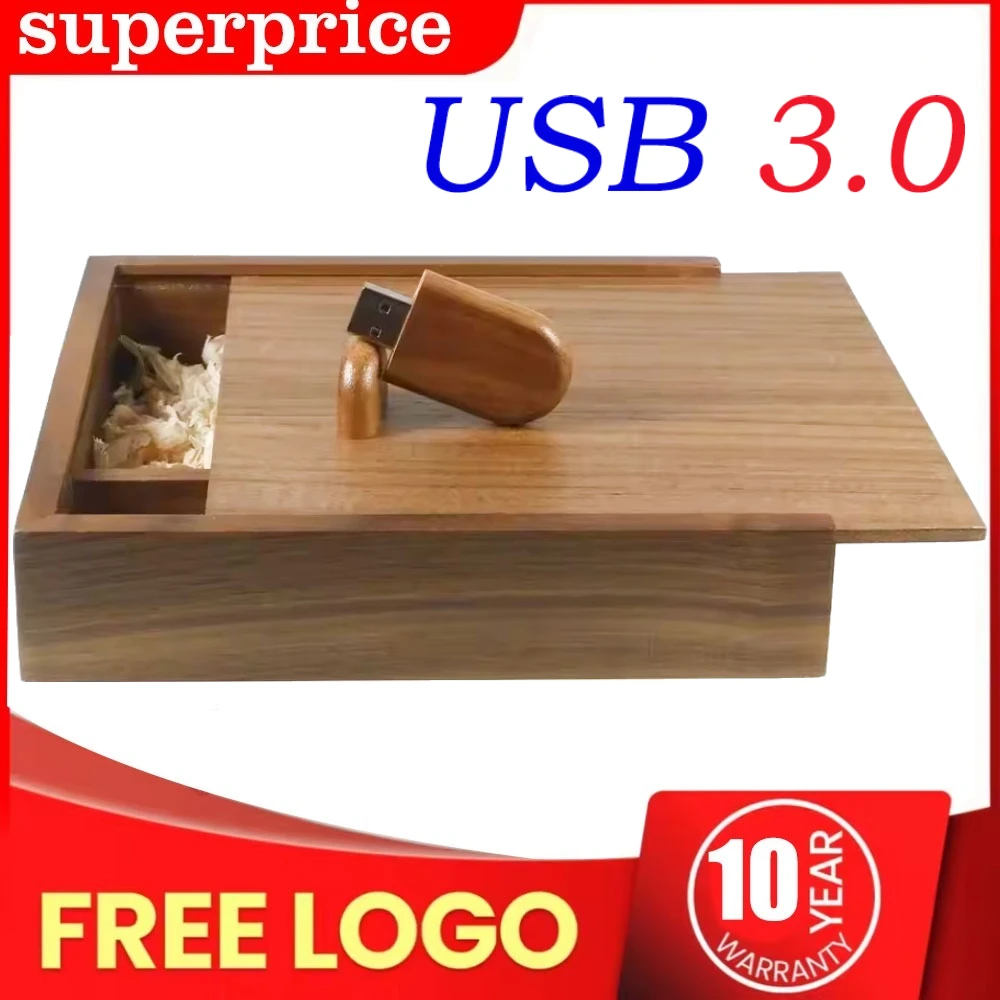 

1pcs USB 3.0 Walnut Wood Photo Unique Album Box U Disk Pendrive 16GB 32GB 64GB Photography Gift Free LOGO (size 170*170*35 Mm)