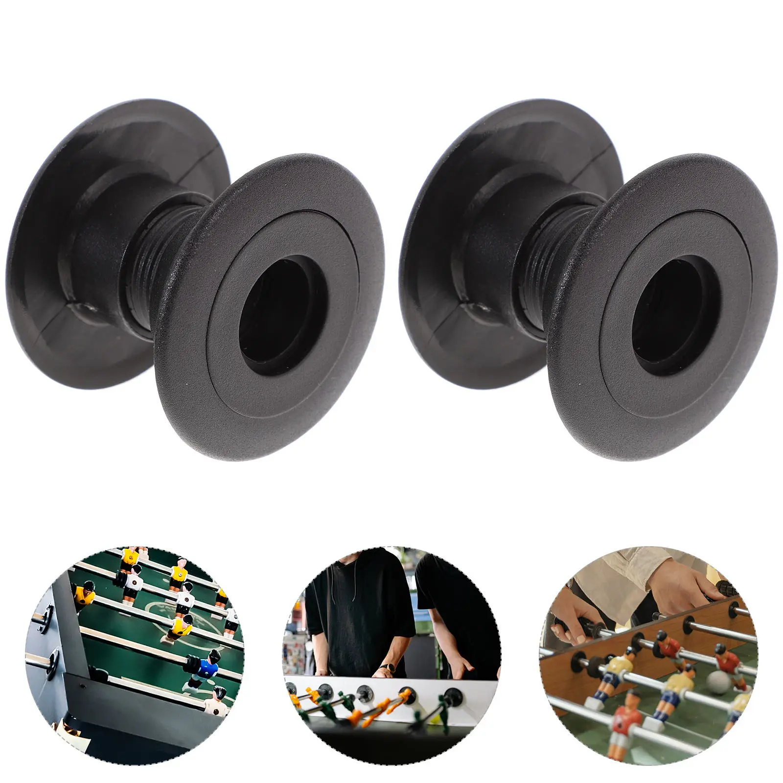 

10Set Foosball Machine Accessories Black Table Football Board Bearing Replacement Bushing Premium Plastic Simple Elegant Color