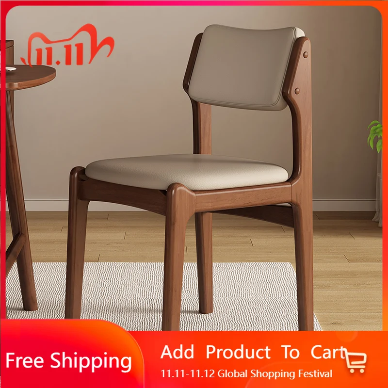 

Wooden Nordic Dining Chairs Modern Living Room Lounge Designer Dining Chairs Minimalist Comfortable Silla Postmodern Furniture