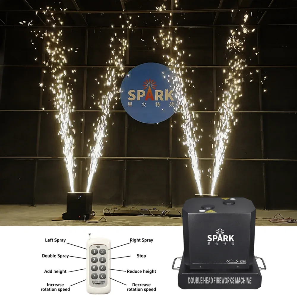 SP Double hole rotary cold spark machine Dual Head Rotation Cold Sparklers Rotary Cold Spark Machine for stage