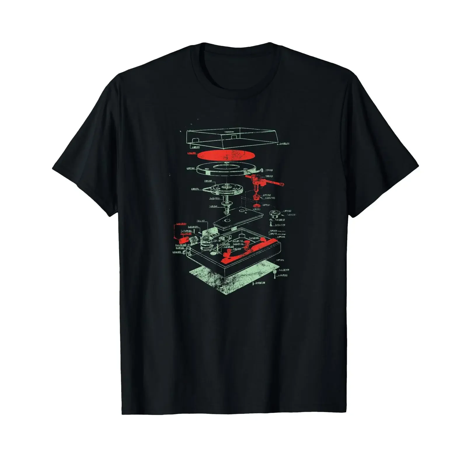 Dj Turntable Record Player Analog Synth Synthesizer Vinyl T Shirt vintage Washed Top For Everyday Wear designer clothes