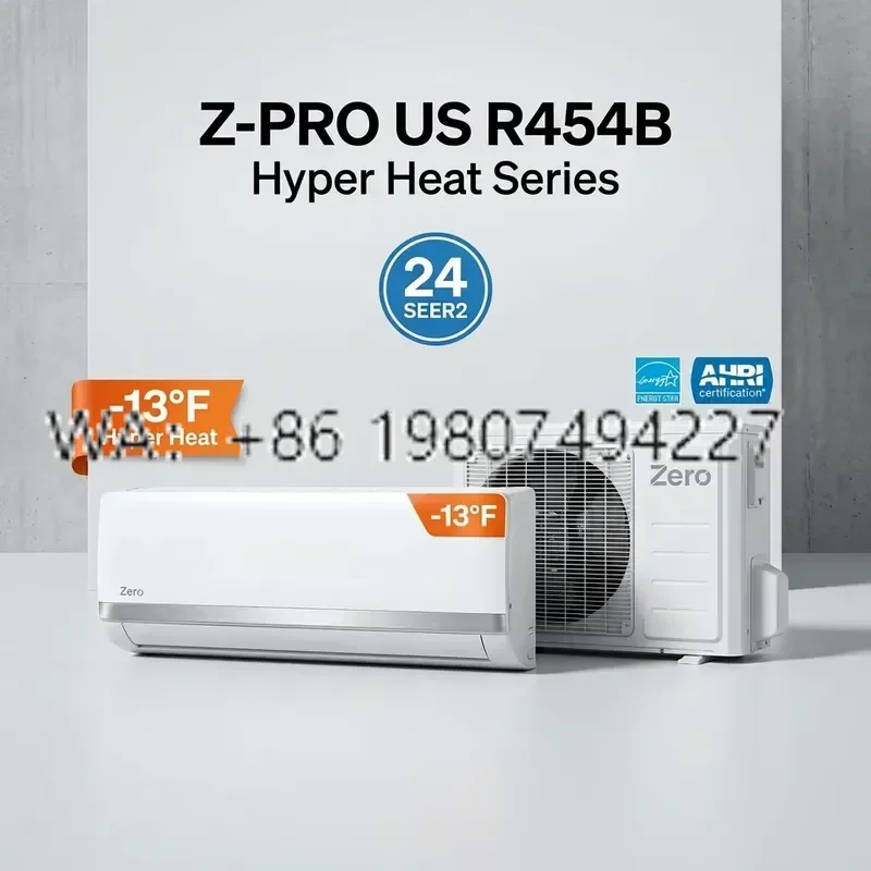 24 SEER Hyper Heat Pump Z-PRO US R454B Series Energy Star -13F Heating WiFi Control Split AC for Hotel and Outdoor Use
