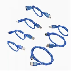 Impresora de conversión USB Micro/Mini/tipo C, Cable de datos azul, placa de Desarrollo Android 2,0 para Arduino 2560, línea de conversión USB