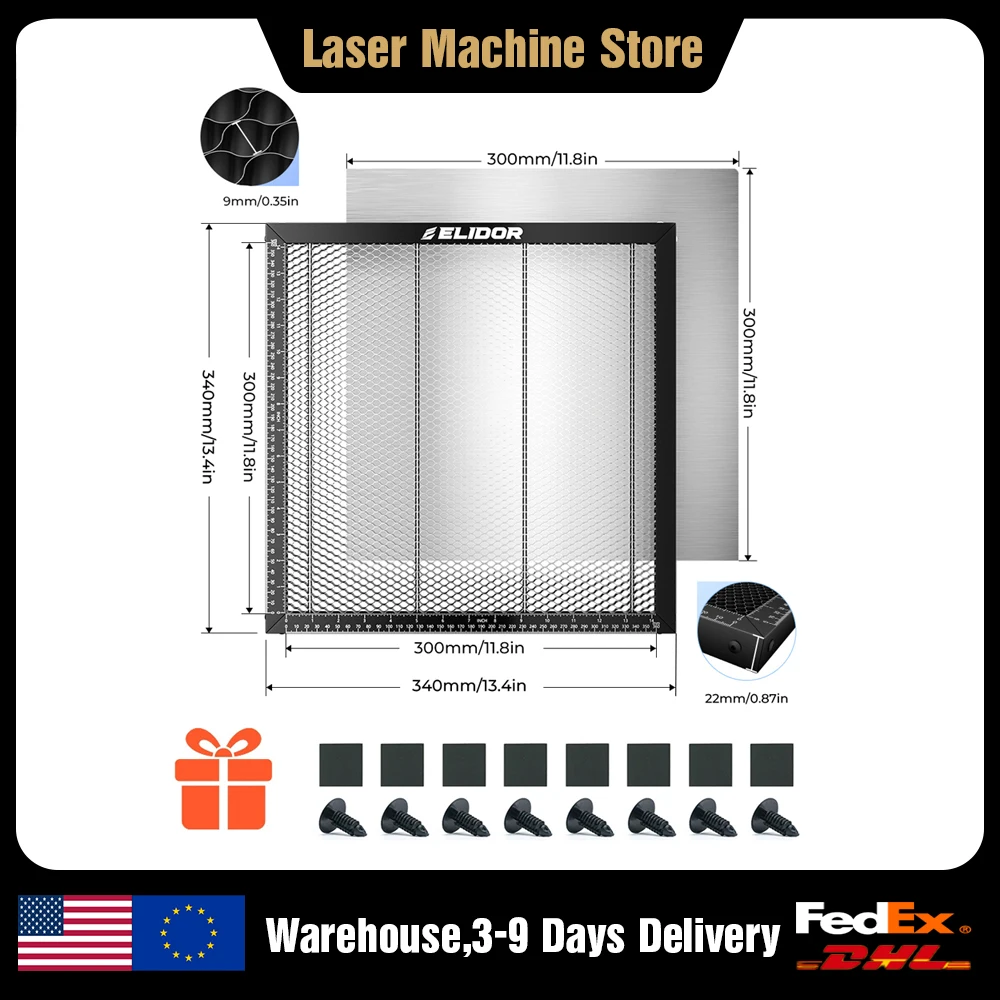 ELIDOR Laser Honeycomb Working Table 340x340mm Diode Laser Engraving and Cutting Machine Honeycomb Panel Cutting Table For Z6 S2