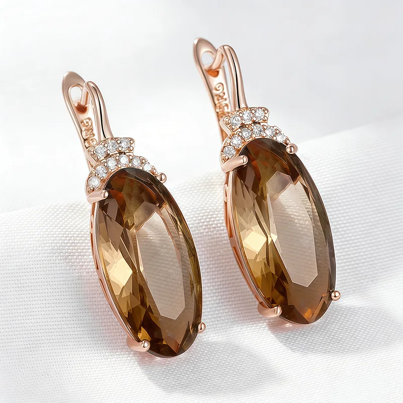 Kolczyki wiszące z brązowym ka – Statement Earrings Oversized recenzja i cena