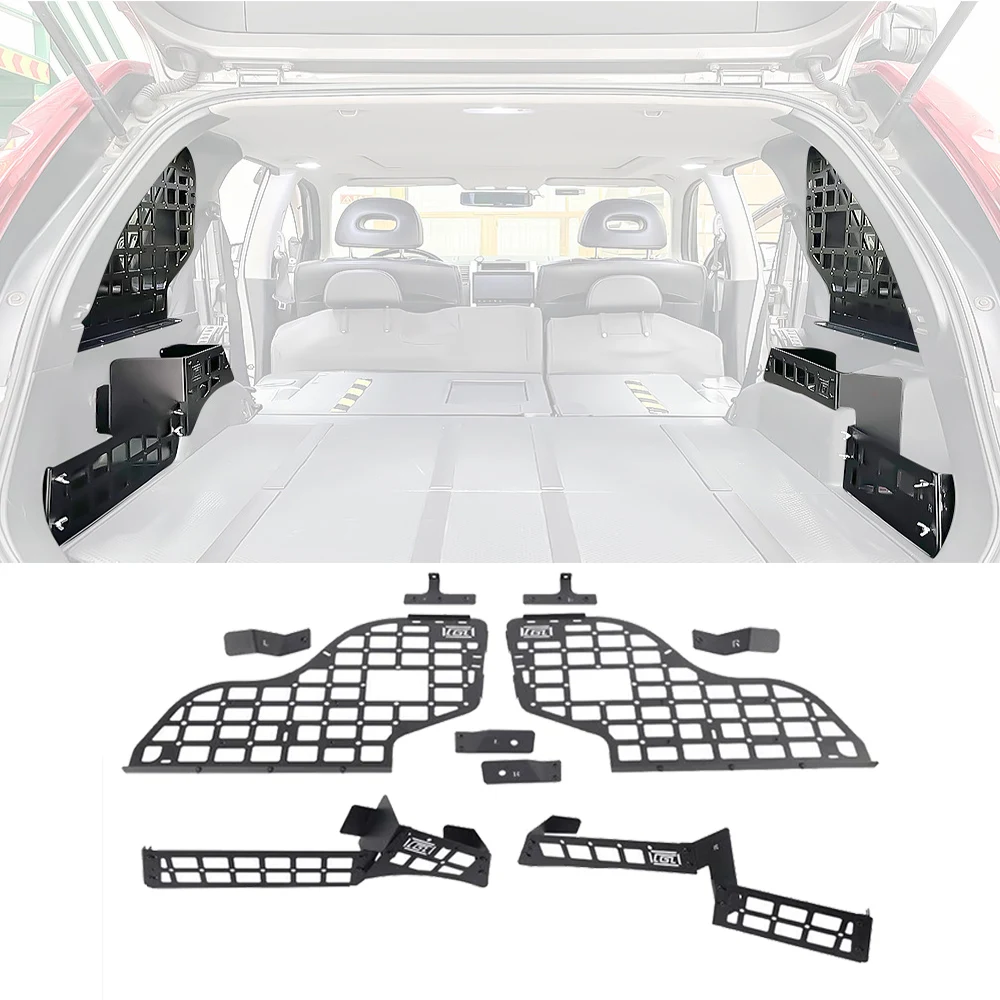 For Nissan X-Trail T31 2008-2013 Aluminum Alloy Rear Trunk Left Right Molle Panel Cargo Storage Rack Rear Window Expansion Shelf