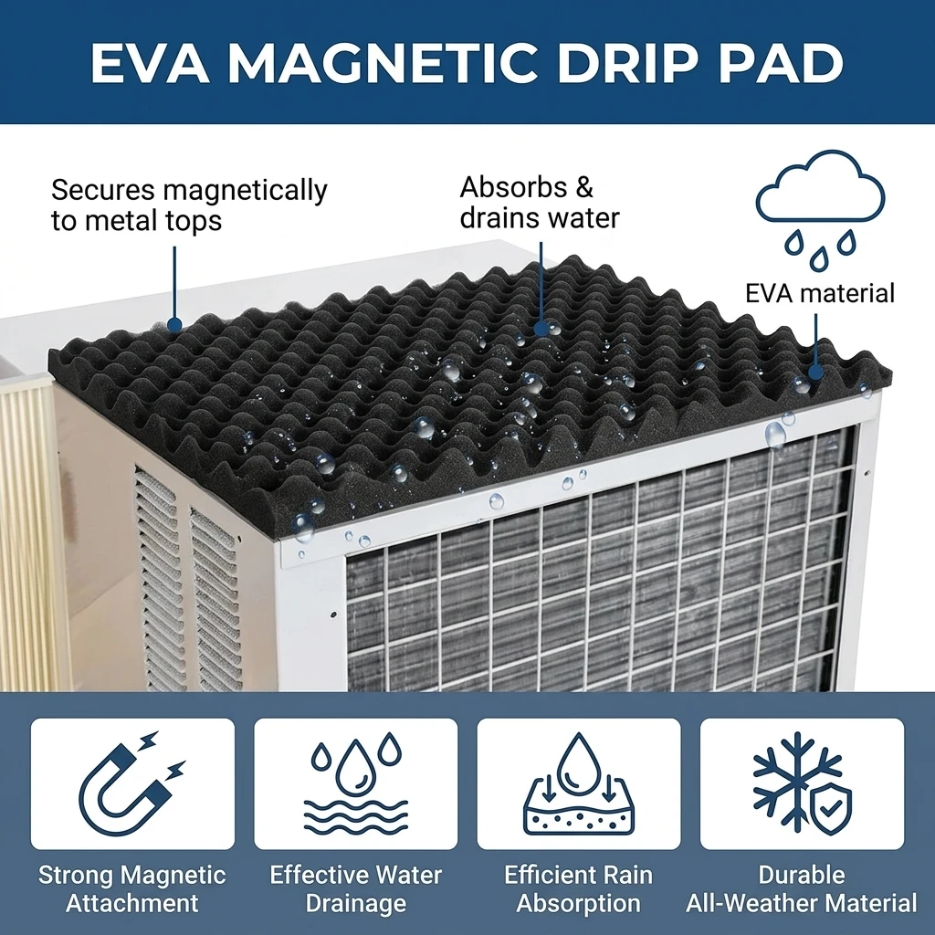 Magnetic Foam Drip Pad For Window Air Conditioner Units High Density EVA Water Absorbing Rain Guard Cushion Appliance Accessory