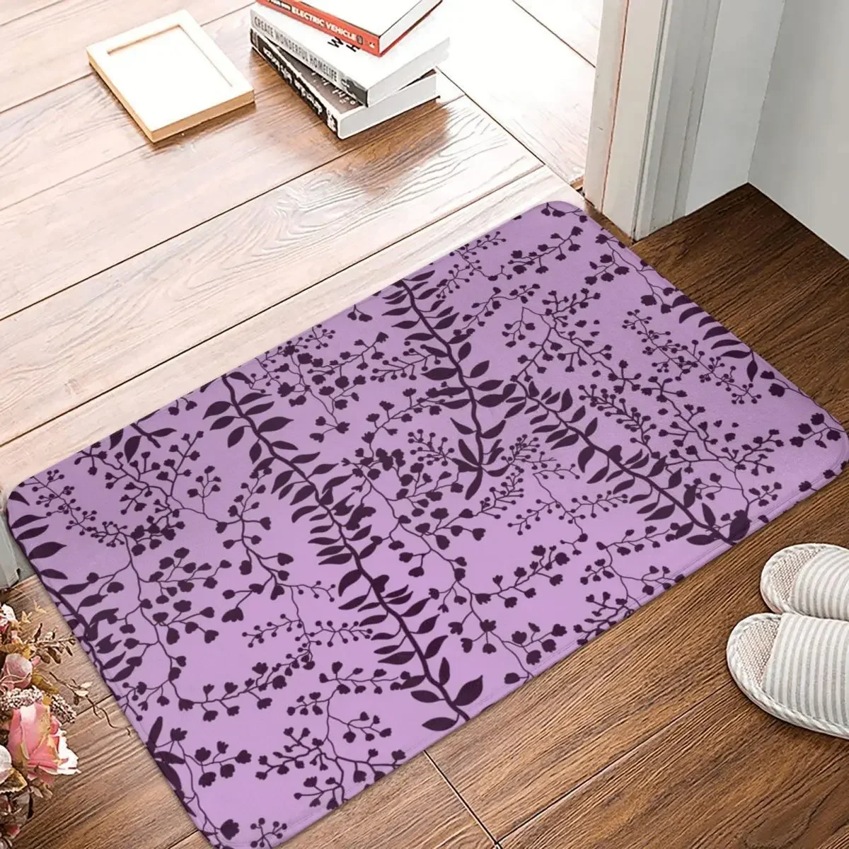 

Bella's Purple Bed Spread Print Doormat Polyester Floor Mat Cushion Carpet Kitchen Entrance Home Rugs Mats Anti-slip Footpad