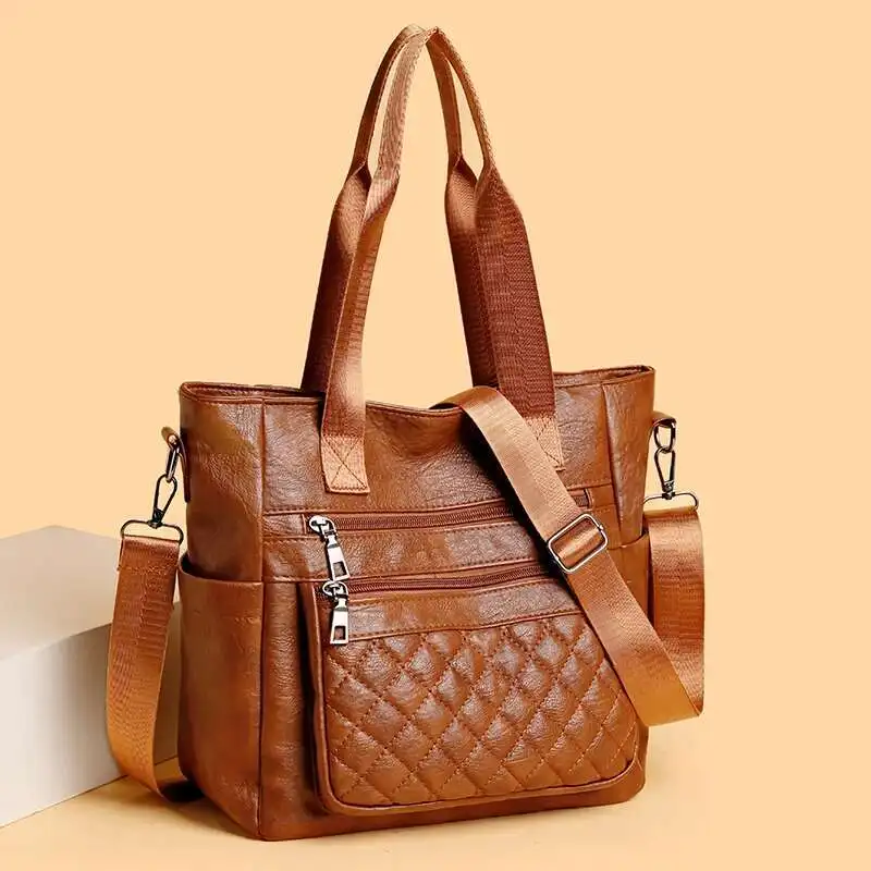 Tas met grote capaciteit Dames Winter Nieuwe mode Retro Commuter Tote Bags High-End Multi-Compartment Messenger Bolsas Sac A Main