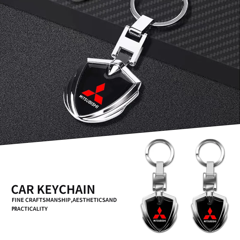 Araba Aksesuarları 3D Metal Anahtar Yüzükler Araba Logosu Amblemler Anahtarlık Mitsubishi ASX Lancer L200 Pajero Sport Attrage Mirage Eclipse