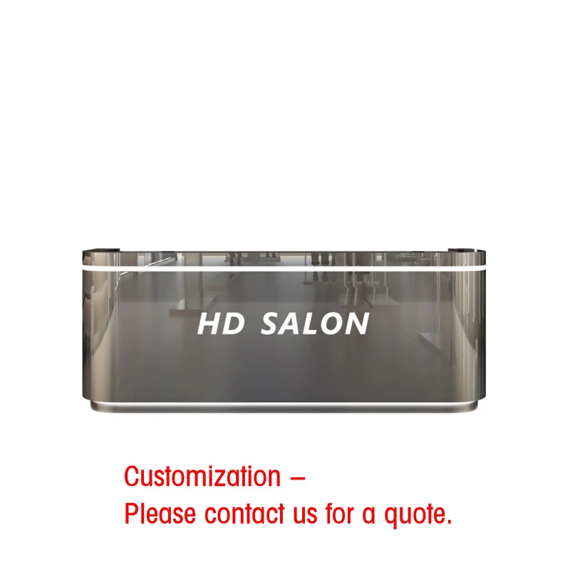 custom.High End Black Gold Silver Stainless Steel Front Desk Gold-Plated Cash Register Beauty Salon Bar Reception Desk