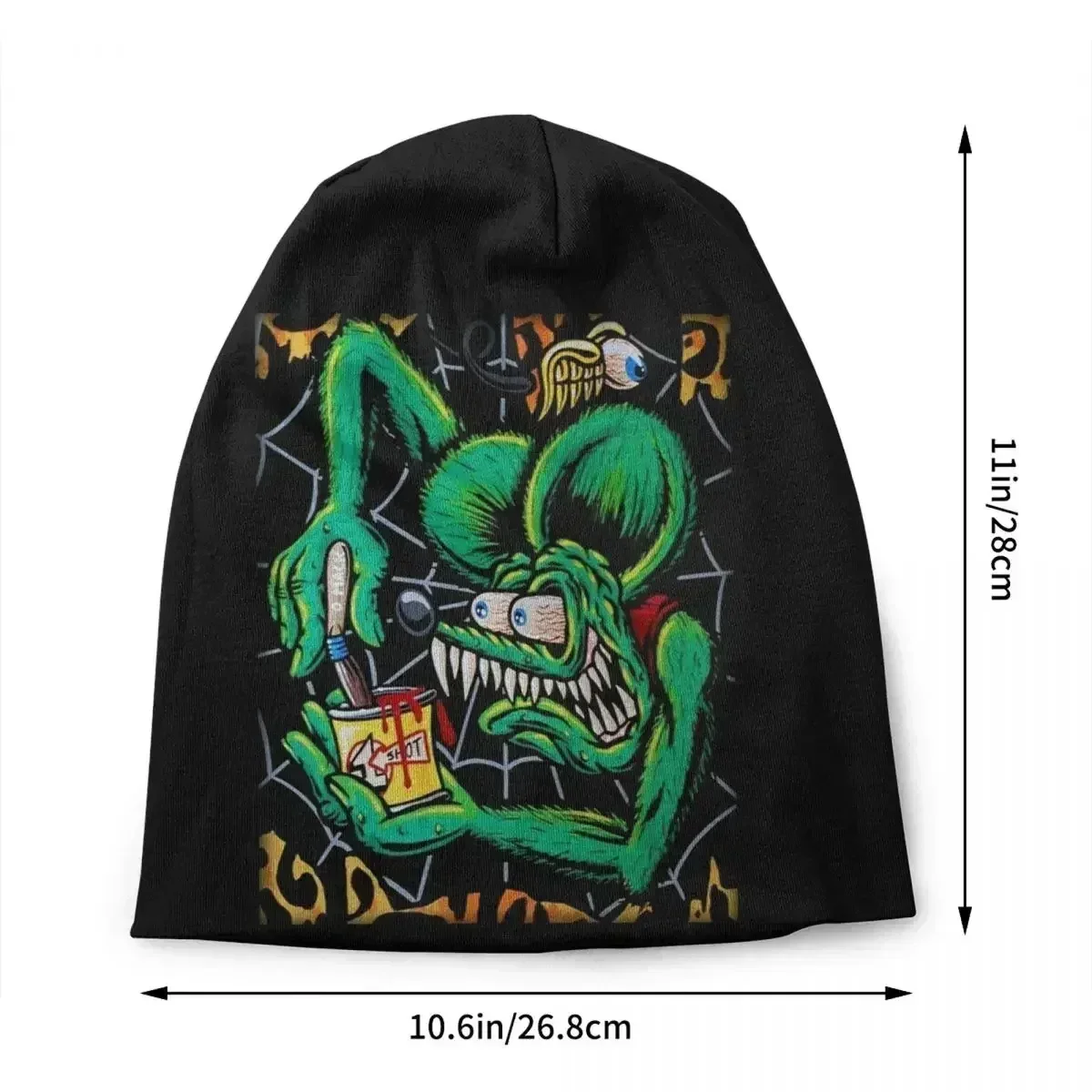 Anime Cartoon Rat Fink Bonnet Hats Street Knitted Hat For Men Women Autumn Winter Warm Skullies Beanies Caps