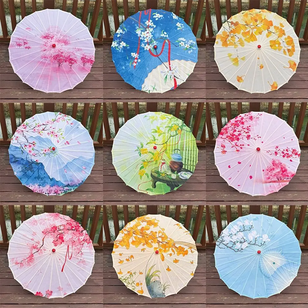 Parapluie en papier huilé de Style Antique chinois, 70cm, 10 couleurs, parapluie décoratif pour femmes, Costumes, parapluie de photographie