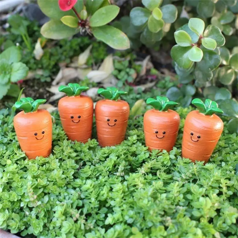 Decorative Carrot Statue Plant Stake for Easter Garden Parterre Decors Photo Props Lovely Figurines