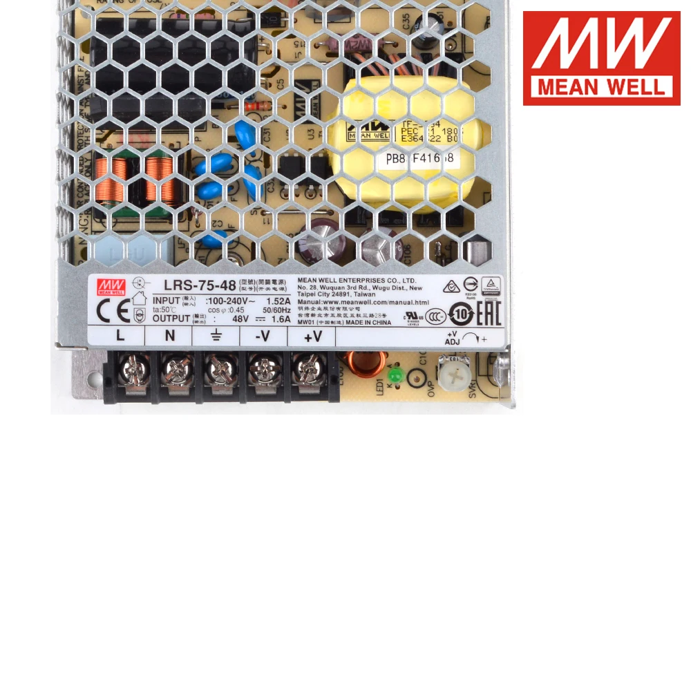 Original Mean Well LRS-75-48 85-264V AC TO DC 48V 1.6A 76.8W Single Output Switching Power Supply Meanwell Led Driver