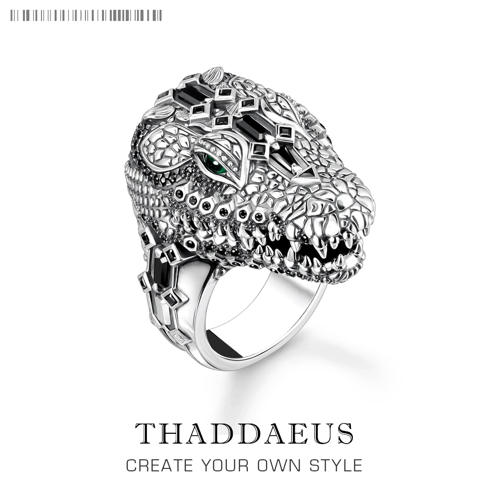 

Cocktail Ring Crocodile Head Fine Jewerly For Women Men Brand New Punk Rebel Street Gift In 925 Sterling Silver