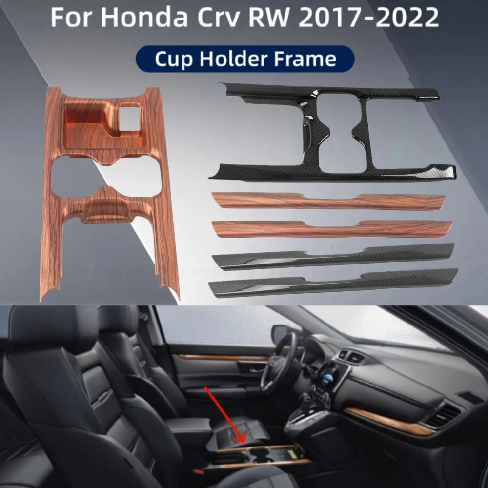 

Car Upgrade ABS Plastic Stickers Styling Cup Holder Frame For Honda Crv RW 2017 2018 2019 2020 2021 2022 Decoration Accessories