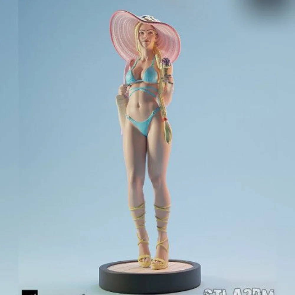 Summer Swimsuit Beauty Resin Model 3D Printed Unassembled Unpainted Self-assembly Craft Mini Figurines Miniatures