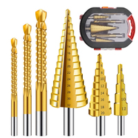 6Pcs Step Drill Bit Saw Drill Bit Set Titanium Milling Cutter 4-12 4-20 4-32mm 3 6 8mm For Woodworking Metal Core Hole Opener