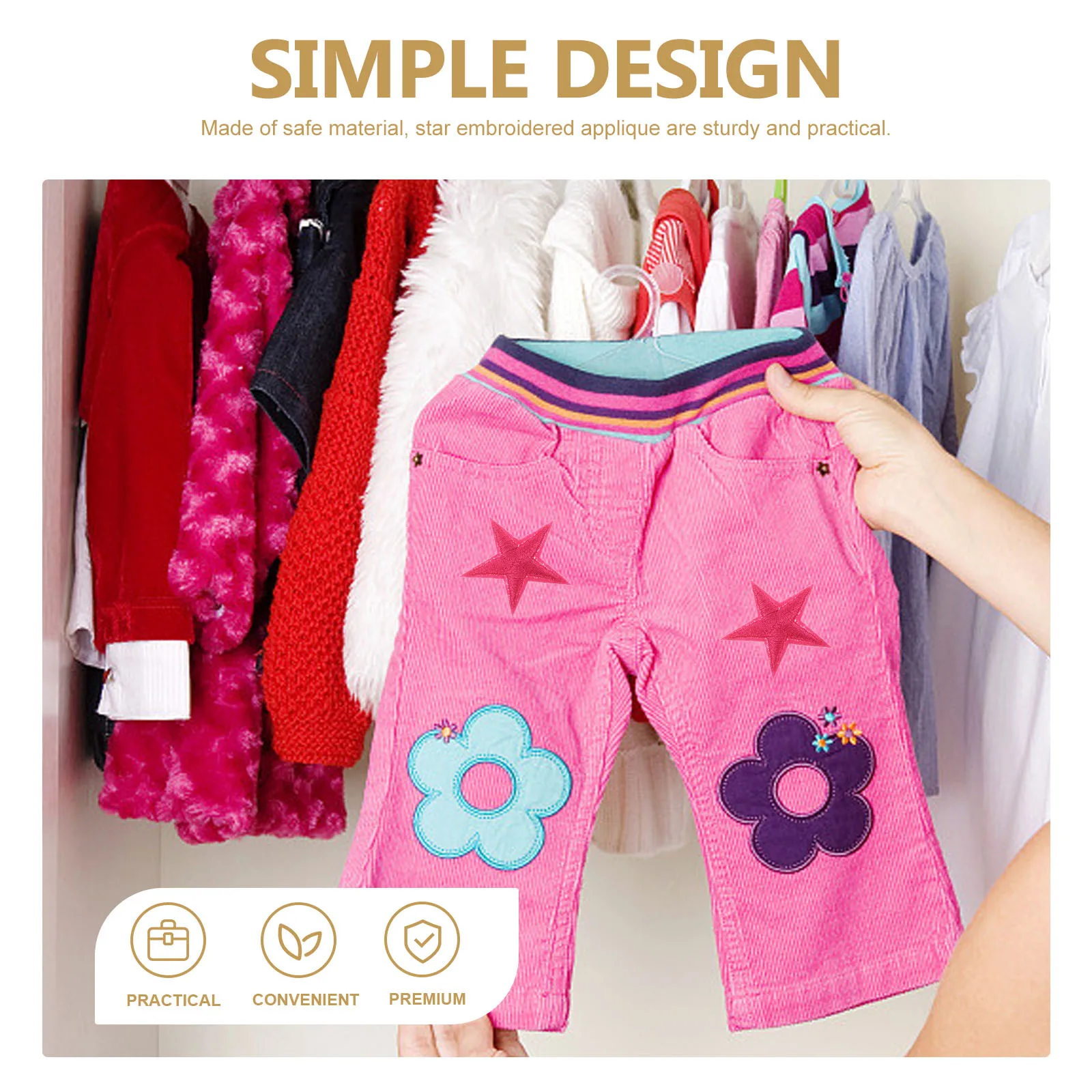 

50 pcs Iron On Patches Creative Embroidered Applique Decorative For Clothes Iron On Patches Jackets Jeans Hats Backpacks