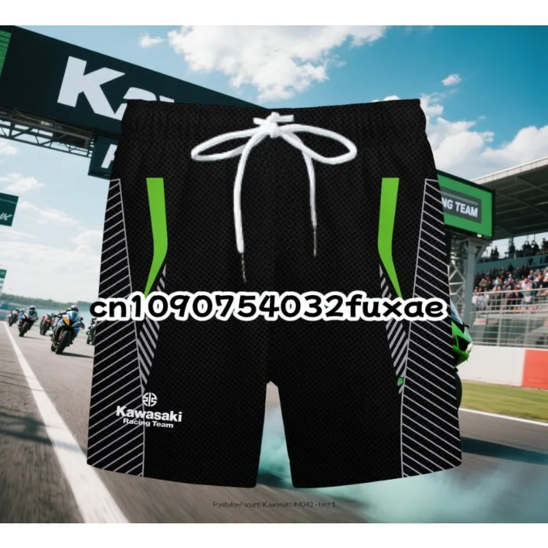 

2025 Kawasaki, летние популярные быстросохнущие дышащие мотоциклетные шорты с 3D принтом и тонкие шорты для внедорожных мотоциклов