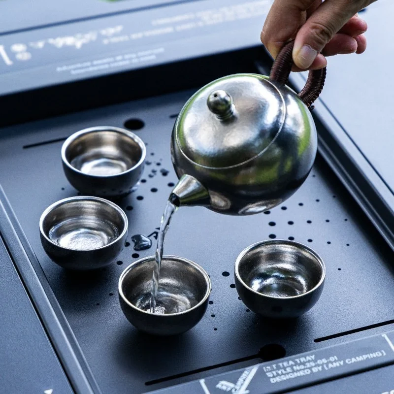 Titanium, Xishi Pot Set, Thickened Tea Maker, Outdoor Camping Portable Tea Set