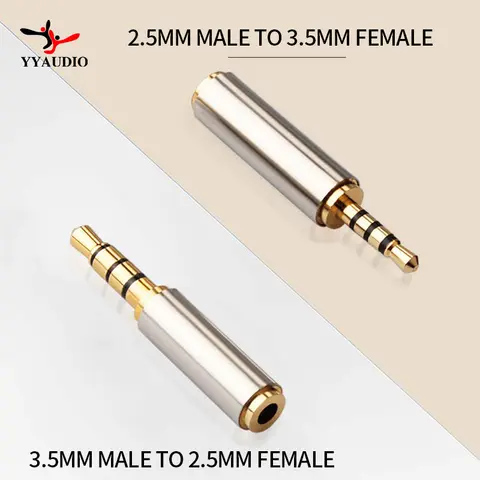 Adaptador de Audio Jack de 3,5mm a 2,5mm, conector macho de 2,5mm a hembra de 3,5mm para Cable de altavoz auxiliar, auriculares, conector de micrófono 3,5