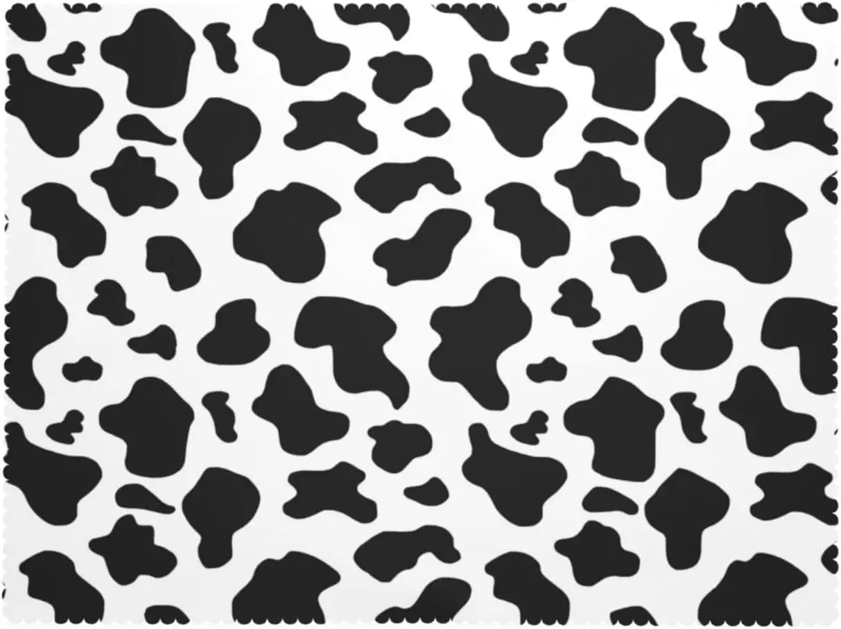 البقرة طباعة مستطيل مفرش المائدة عطلة ديكور المنزل حفلة قابل للغسل أسود أبيض البقرة نمط مفارش طاولة المطبخ طاولة طعام ديكور