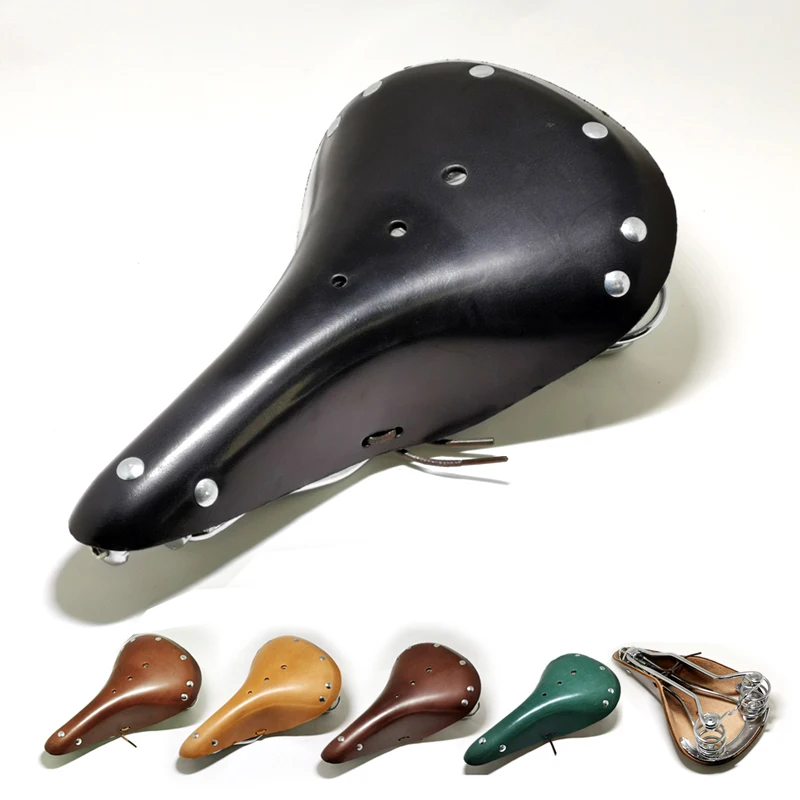 Multi Style Retro-Rindsleder-Fahrradsattel, bequem, erste Schicht Rindsleder, rein handgefertigt, Fahrradteile, G98 – Detail 16