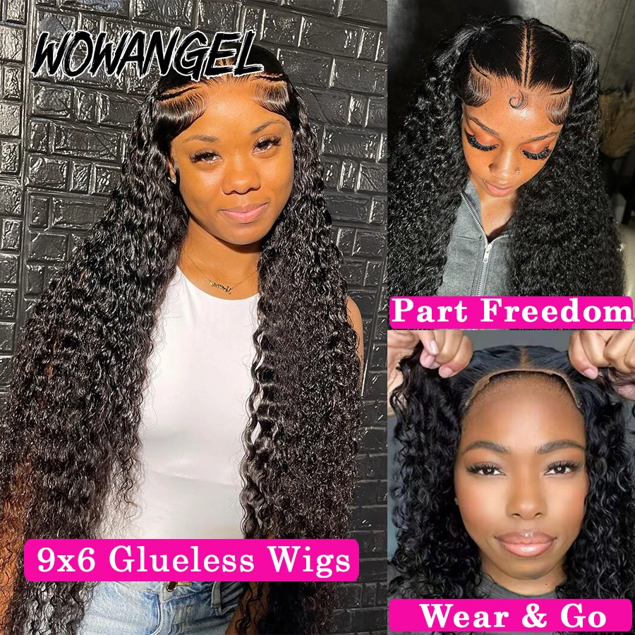 250% Ultra Fitted Upgraded 9x6 Max Lace Parting Glueless Wigs Water Wave Ready To Wear Human Hair Wigs HD Lace Closure Wigs