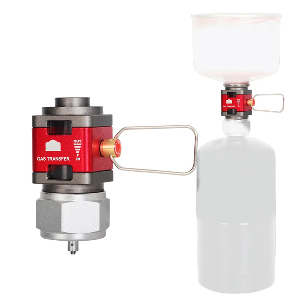 キャンプ用ストーブや暖房機器用の残留ガス回収バルブ付きポータブルビジュアルガスタンクコンバーター
