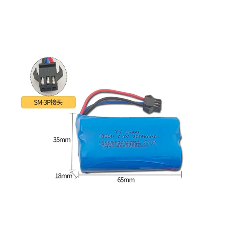 MN82 RC akumulator samochodowy 7.4V 3000mAh kabel USB MN-82 akumulator zapasowy LC79 akcesoria akumulator SM-3p wtyczka