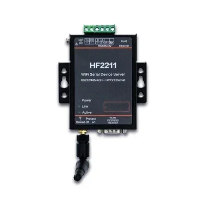 HF2211 Industrial Modbus Serial RS232 RS485 RS422 To WiFi Ethernet Converter Device Modbus 4M Flash Connector