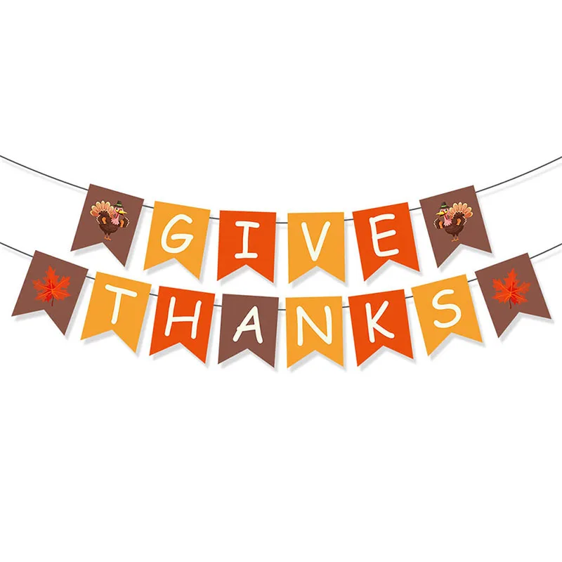 Thanksgiving Day Theme Party Wandbehang Flaggen Banner für Familie Zuhause Urlaub Festival Dekoration