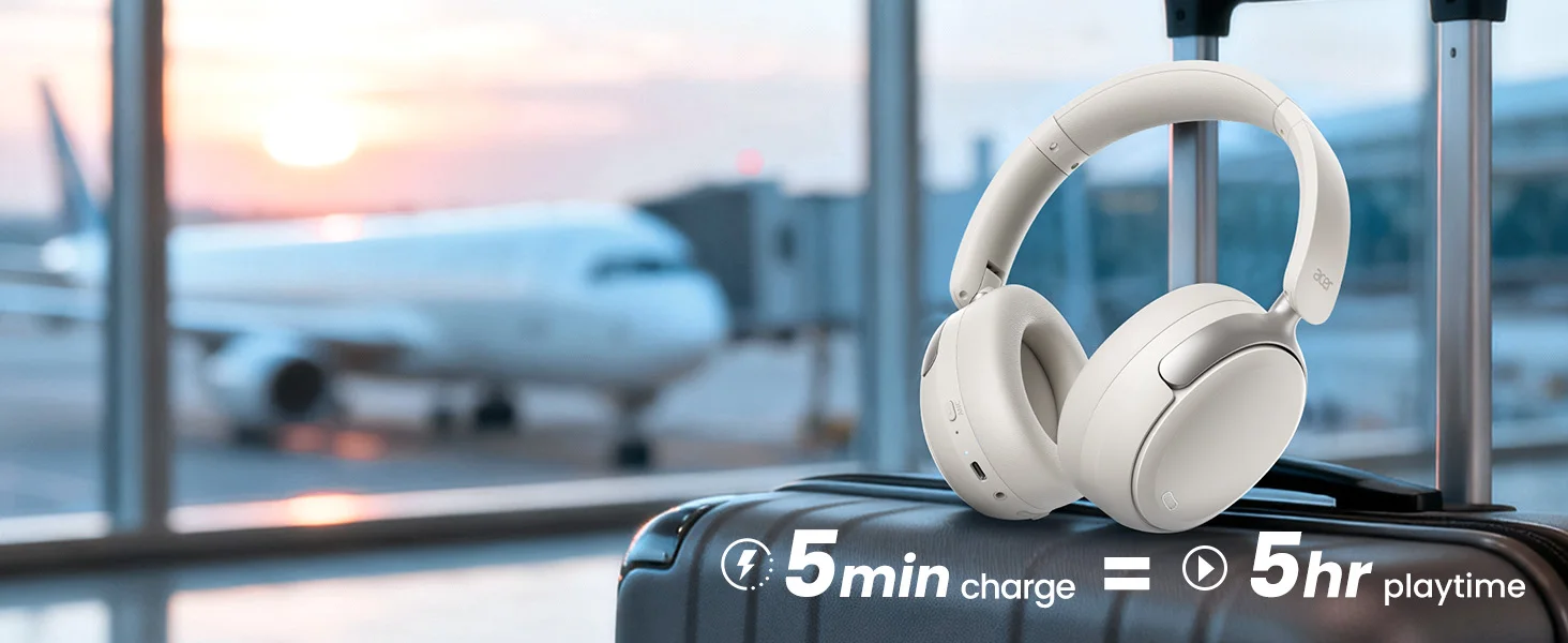 Acer OHR516 ANC Kabelloser Kopfhörer mit Geräuschunterdrückung, Hi-Res Spatial Audio, Bluetooth Over-Ear-Headset, 40mm Dynamischer Treiber – Detail 8