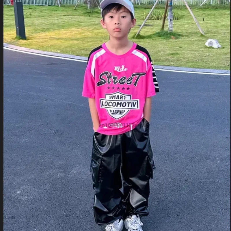 Children's Street Dance Performance Costumes, Boys' Hip-hop Motorcycle Costumes, Hip-hop Girls' Jazz Dance Runway Sets, Trendy